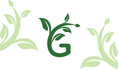 G letter logo, Natural logo vector