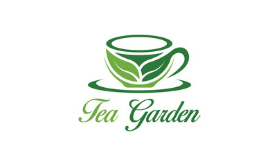 Tea Garden logo, organic logo, natural logo vector