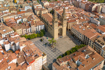 Aerial view of Logrono city in La Rioja, Spain
