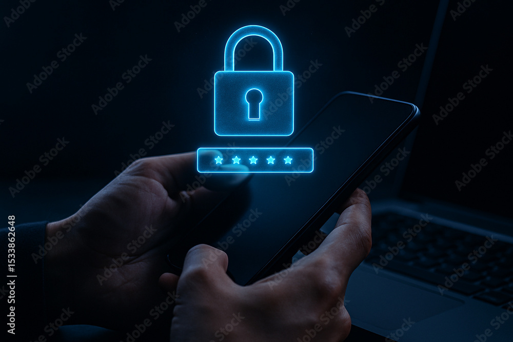 Aufkleber unlocking phone security with password protection for data privacy and mobile device safety measures