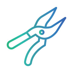 Pruning Shears Color gradient illustration vector icon which can easily modify or edit 
