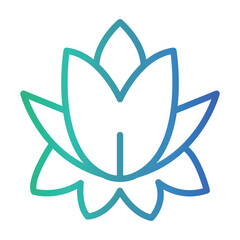 Water Lily Color gradient illustration vector icon which can easily modify or edit 
