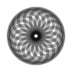 Golden Geometric Mandala on white Backdrop