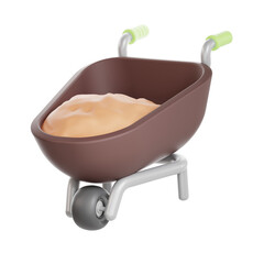 Wheelbarrow 3D Icon