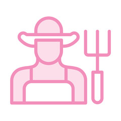 Farmer duotone line icon , vector, pixel perfect, illustrator file 
