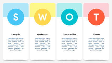 Colorful Modern and Simple SWOT Analysis Infographic
