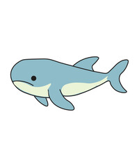 Naklejka premium Cute Cartoon Blue Shark Illustration