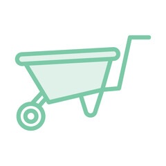 Wheelbarrow duotone line icon , vector, pixel perfect, illustrator file 
