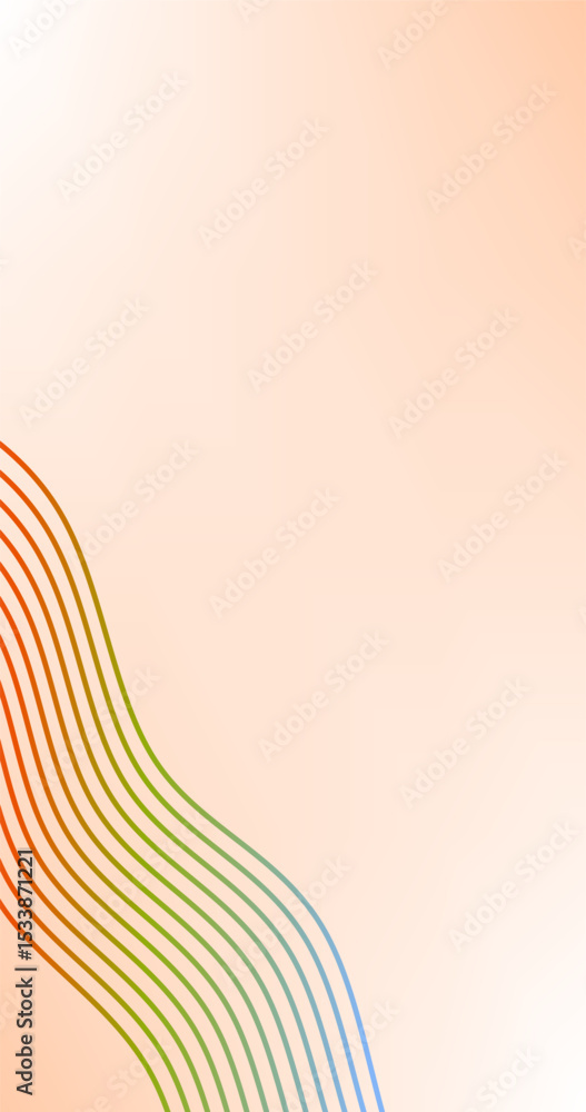 Poster abstract background with pride wavy lines in gradient color vertical design