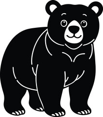 Fototapeta premium Cute, funny, baby bear vector cartoon illustration of a happy wild animal