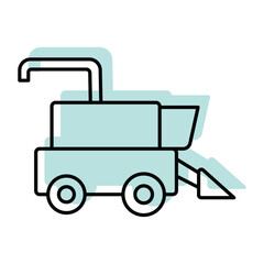 Combine Harvester color shadow thinline icon , vector, pixel perfect, illustrator file 
