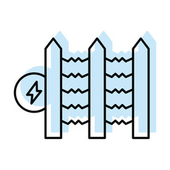  Electric Fence color shadow thinline icon , vector, pixel perfect, illustrator file  
