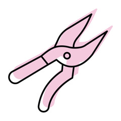 Pruning Shears color shadow thinline icon , vector, pixel perfect, illustrator file 
