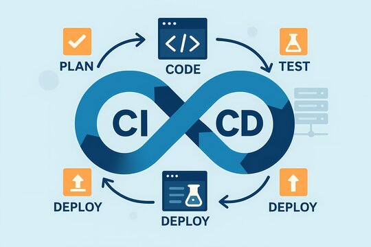 CI/CD development cycle infographic – AI generated