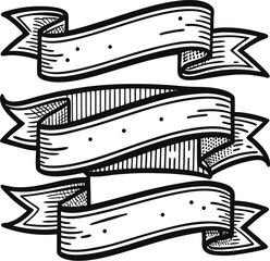 Vintage vector banner collection with grunge ribbons and blank gold labels