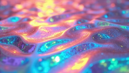 Colorful abstract texture with neon lights iridescent patterns