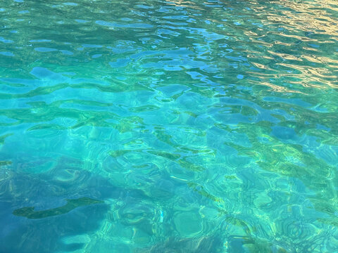 Azure blue ocean water surface.