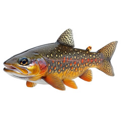 Brook Trout isolated on transparent background.
