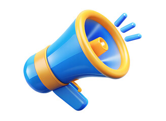 3d render illustration of isolated transparent megaphone announcement speaker icon