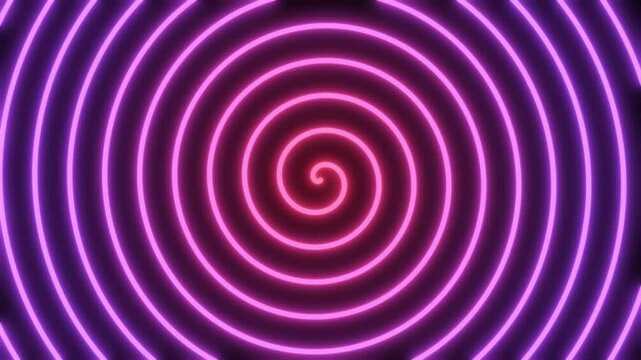Pink neon spiral on a dark background, perfect for futuristic designs, event promotions, nightclub posters, and contemporary themed projects.