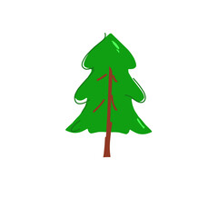 Cartoon Evergreen Pine Tree Illustration