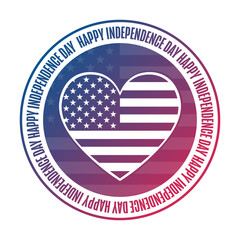 4th of July. Happy Independence Day. USA. Holiday concept. Template for background, banner, card, poster with text. Vector EPS10 illustration.