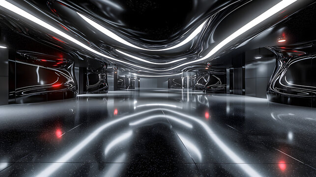 360 degree full panorama environment map of black minimalistic studio environment