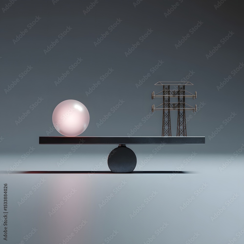 Poster symbolic interface displaying the balance of power