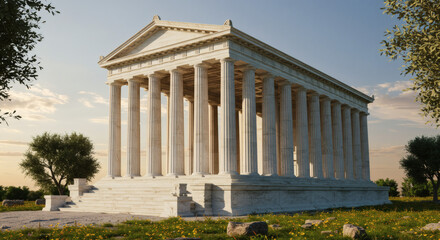 Majestic Ancient Greek Temple Stunning Buildings and Architecture Render