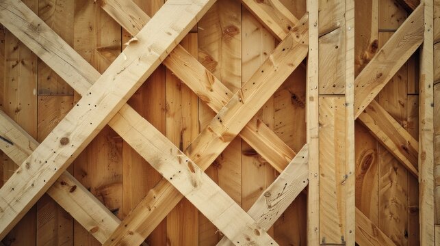 Wooden frame of a residential building under construction. stock photo --ar 16:9 --raw --v 6 Job ID: 0b4cfe2f-8c94-4853-bf1f-6dbd68805fc7