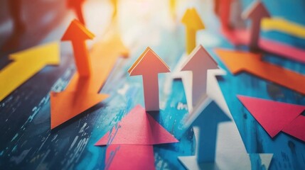 Concept of corporate culture transformation with arrows and people stock photo --ar 16:9 --raw --v 6 Job ID: 77b7d917-857f-4f04-9ad6-af9452bc875f