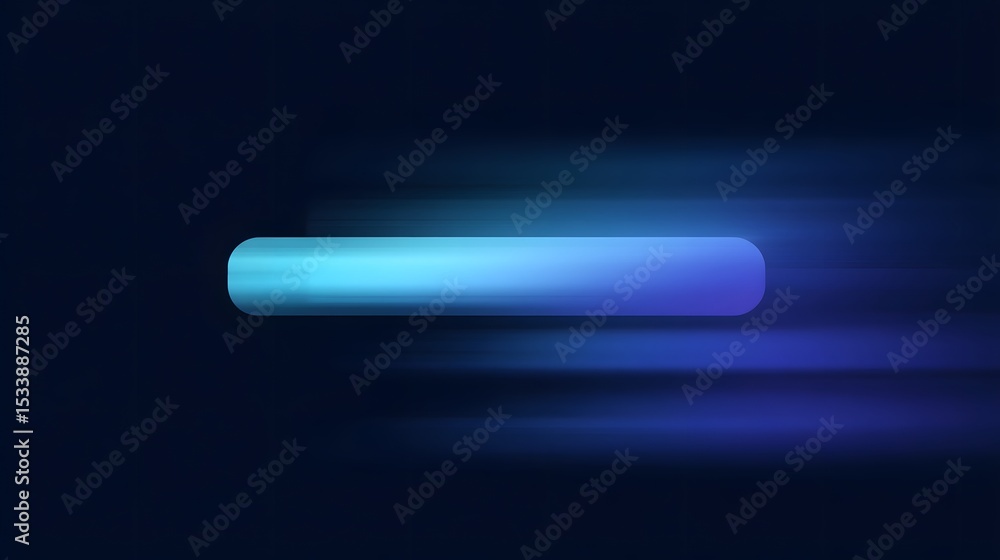 Poster glowing blue stripe ui element filling from left to right