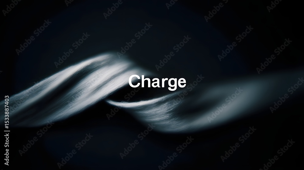 Poster floating progress ribbon with steady motion labeled charge