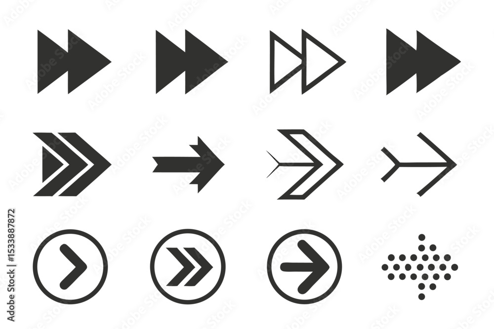 Poster diverse collection of arrows and symbols illustrating direction and navigation concepts