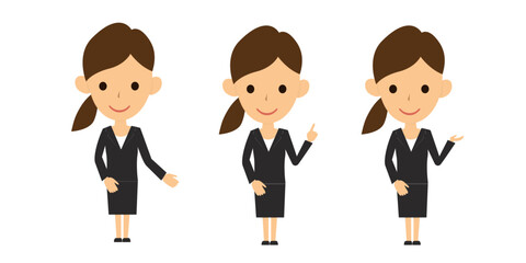 女性ビジネスパーソンのかわいいイラスト