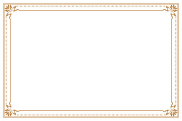 Elements of ornate vintage frames. Border gold on white classic calligraphy swirls, floral motifs. Design print for greeting cards, wedding invitations, restaurant menu, royal certificates. Set 225