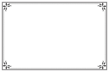 Elements of ornate vintage frames. Border black on white classic calligraphy swirls, floral motifs. Design print for greeting cards, wedding invitations, restaurant menu, royal certificates. Set 222