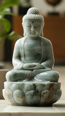 Zen meditation chalcedony statue high resolution image