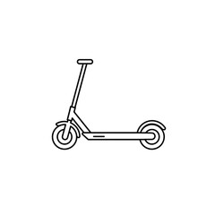 Outline of a modern scooter in minimalist style on a white background  