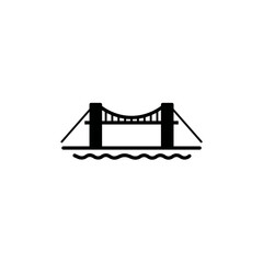 Bridge silhouette illustration over water in minimalist style  