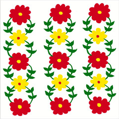 A vector of a hand drowns multicolored floral flower design 