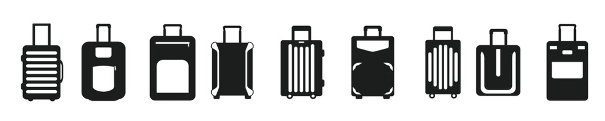 travel bag luggage silhouette suitcases black silhouette