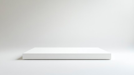 Clean white platform on a minimalist background, ideal for product display or presentations.
