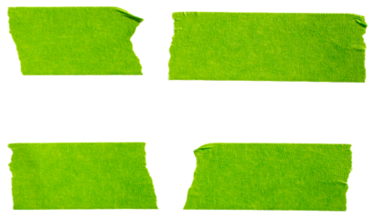 PNG Green adhesive torn paper masking tape pieces isolated on white background