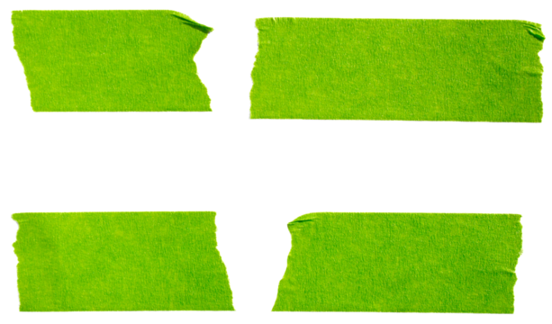 PNG Green adhesive torn paper masking tape pieces isolated on white background