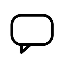 Minimal White Speech Bubble Icon for Communication Design
