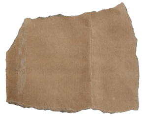 PNG Ripped torn brown paper piece on transparent background, paper cut out design element