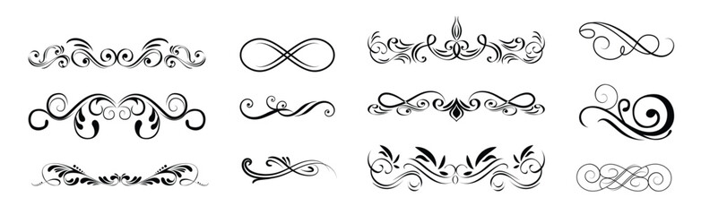 vintage calligraphic borders dividers ornate element