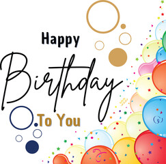 Happy birthday text effect wish