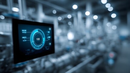 Digital interface displaying energy efficiency metrics in a production area